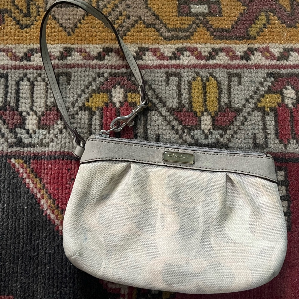 Coach Gray Wristlet Clutch